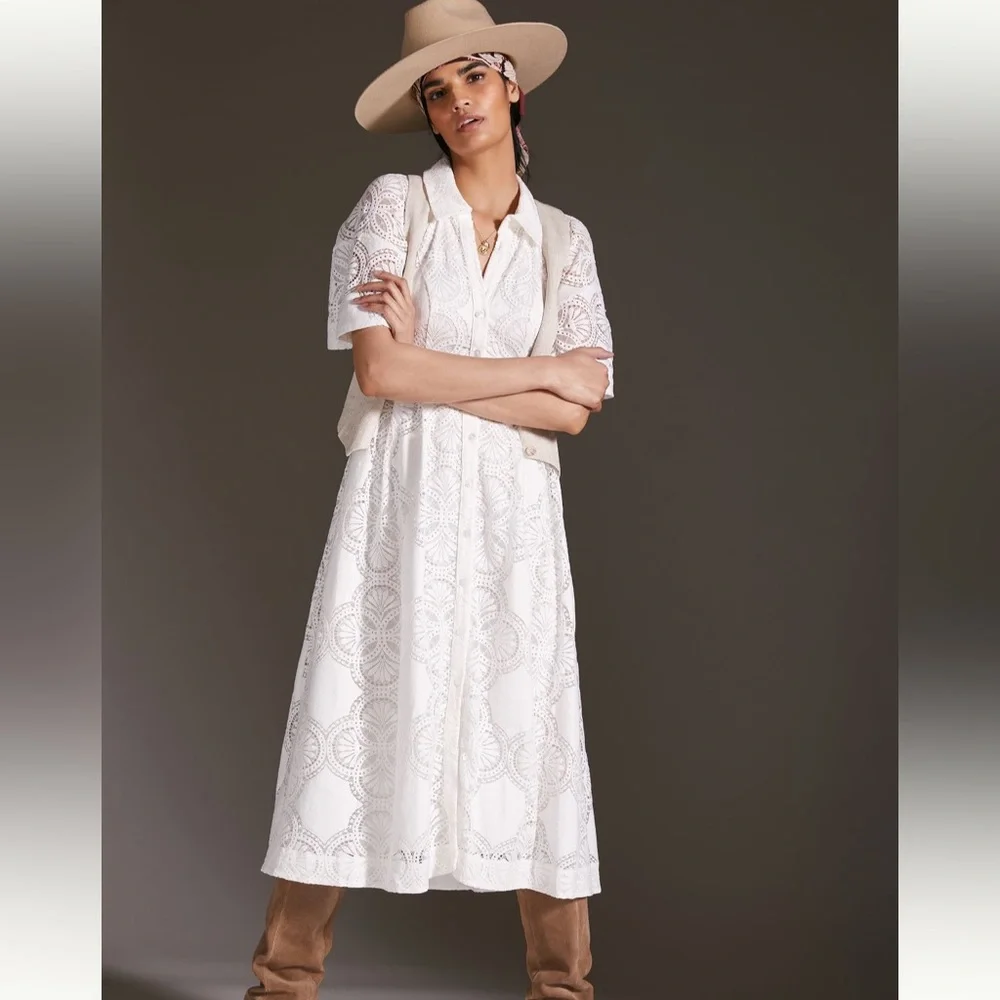 Elegant White Lace Dress - Picture 2 of 5